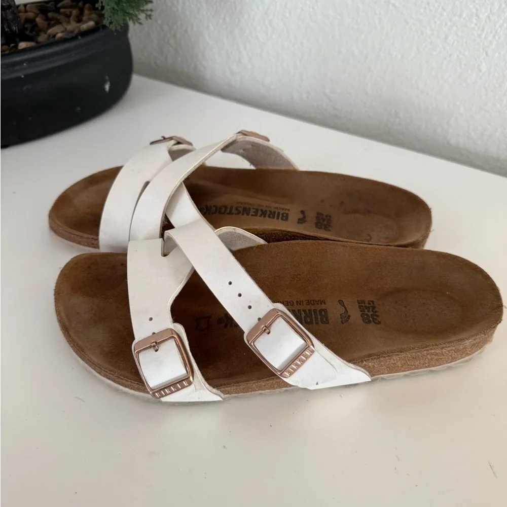 Birkenstock Yao balance Women size 7 White Cross-Strap Sandals - Picture 4 of 7